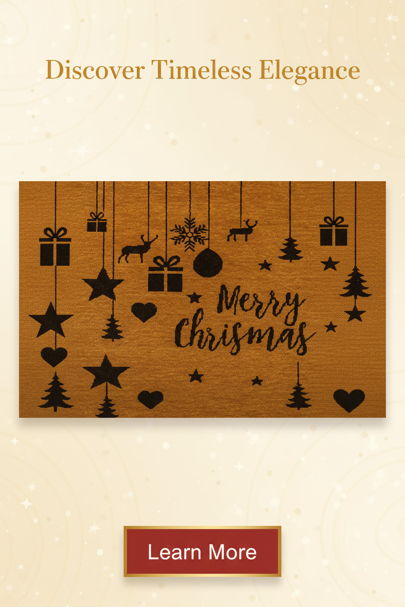 Centered Merry Christmas doormat banner