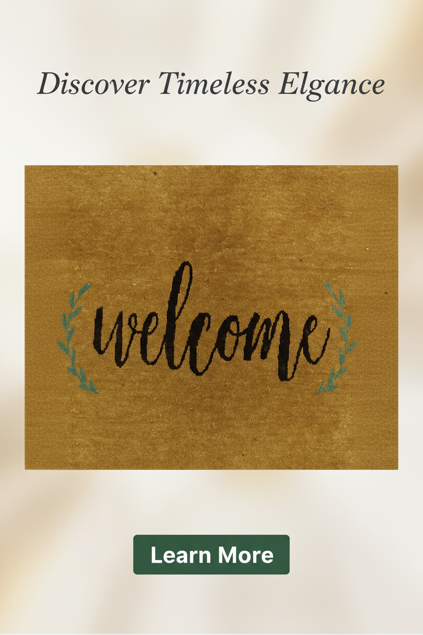 Centered welcome mat banner