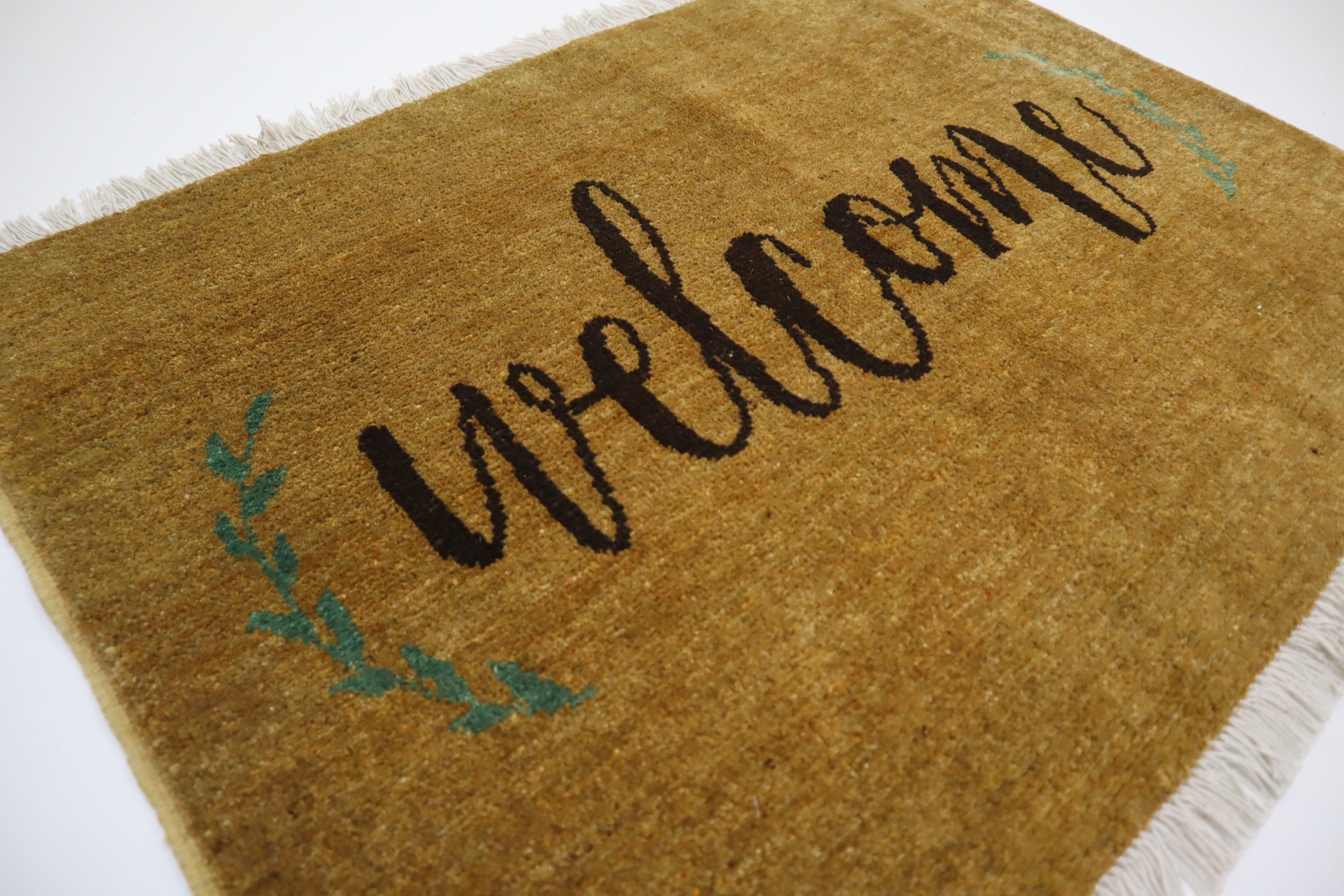 Handmade Afghan Wool Welcome Doormat Rug - 2x3 Feet Entryway Accent Mat