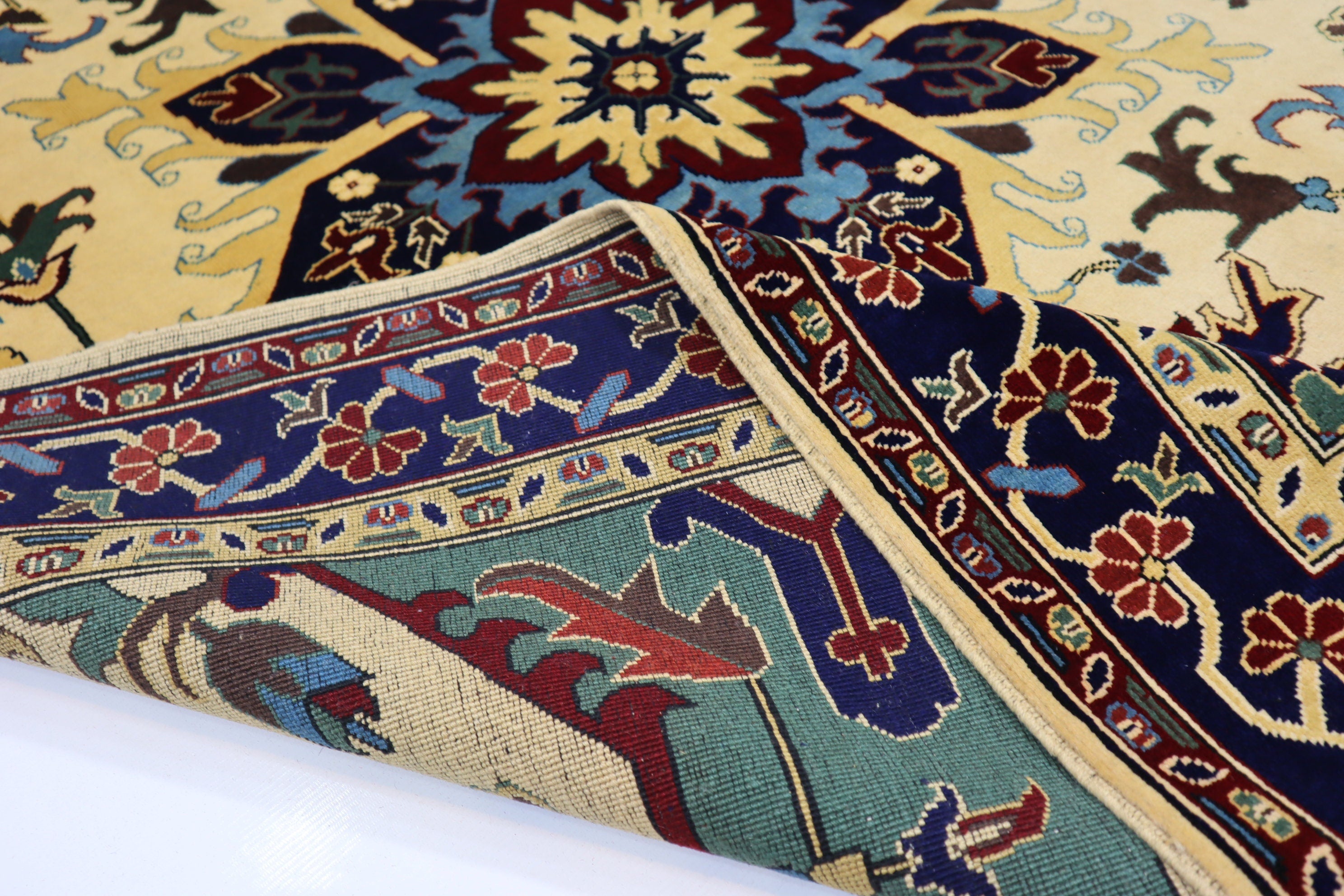 Heriz Wool Area Rug 5'6"x8'1", Handmade Geometric Turkish Afghan Design