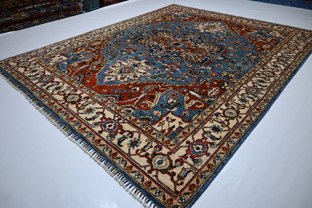 Exquisite 6x8 Afghan Super Fine Turkish Heriz Wool Hand-Knotted Oriental Area Rug