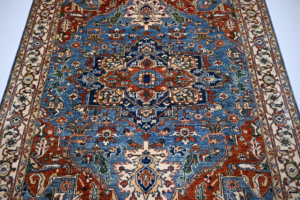 Exquisite 6x8 Afghan Super Fine Turkish Heriz Wool Hand-Knotted Oriental Area Rug