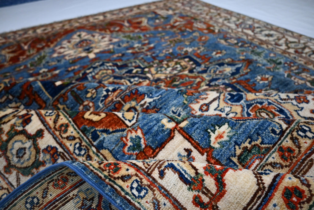 Exquisite 6x8 Afghan Super Fine Turkish Heriz Wool Hand-Knotted Oriental Area Rug