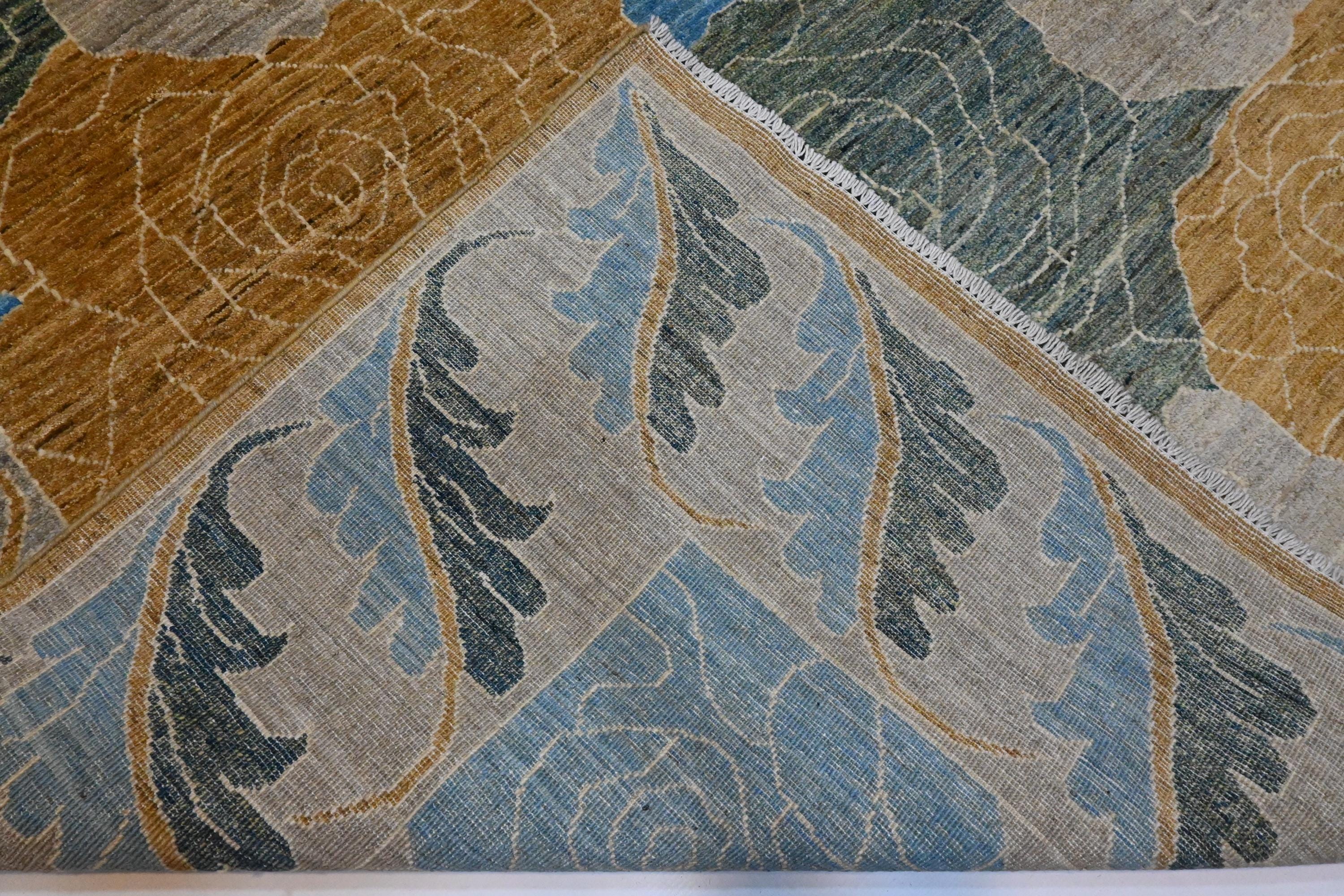 Authentic Hand-Knotted Afghan Gabbeh Wool Rug, Natural Dyes, 6x9 Feet, Modern