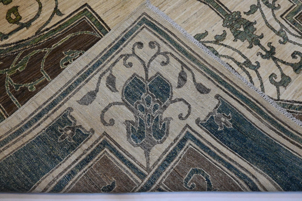 Exquisite 8x10 Hand-Knotted Afghan Khotan Wool Rug - Natural Dyes