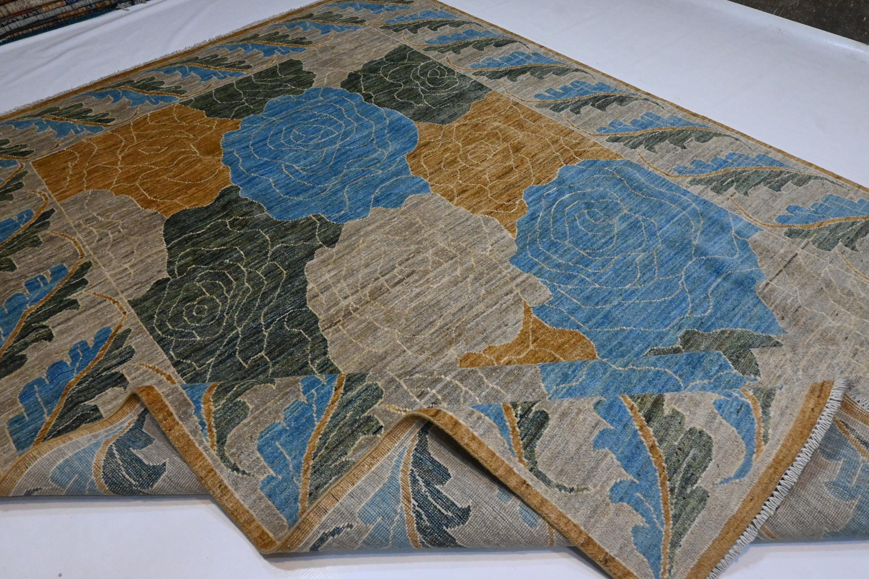 Authentic Hand-Knotted Afghan Gabbeh Wool Rug, Natural Dyes, 6x9 Feet, Modern