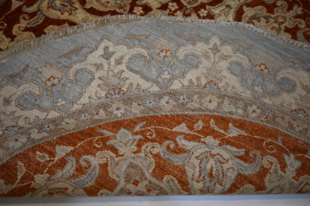 Luxurious Hand-Knotted Afghan Wool Rug: Red Gray Turkmen Zeigler Geometric Pattern