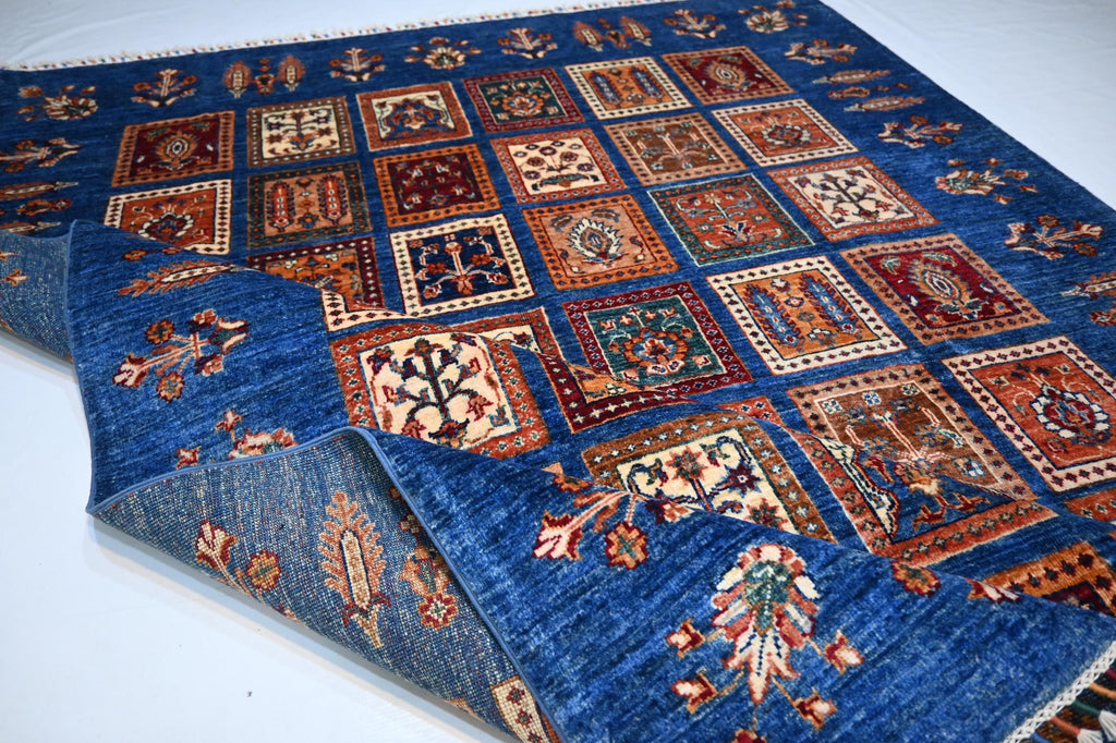 Handmade Afghan Wool Rug: 5'8"x7'8" Turkish Bijdar Tribal Geometric Area