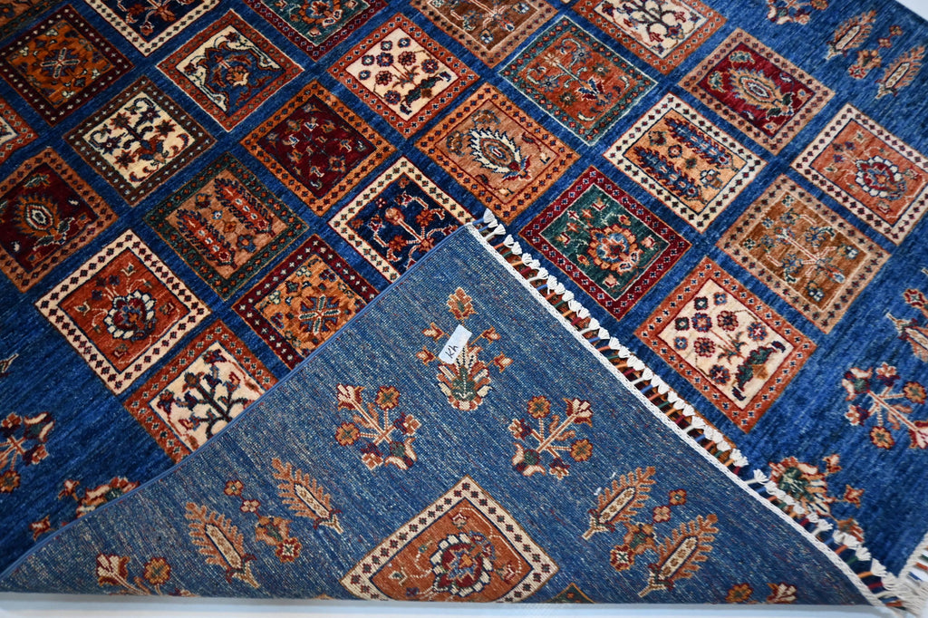 Handmade Afghan Wool Rug: 5'8"x7'8" Turkish Bijdar Tribal Geometric Area