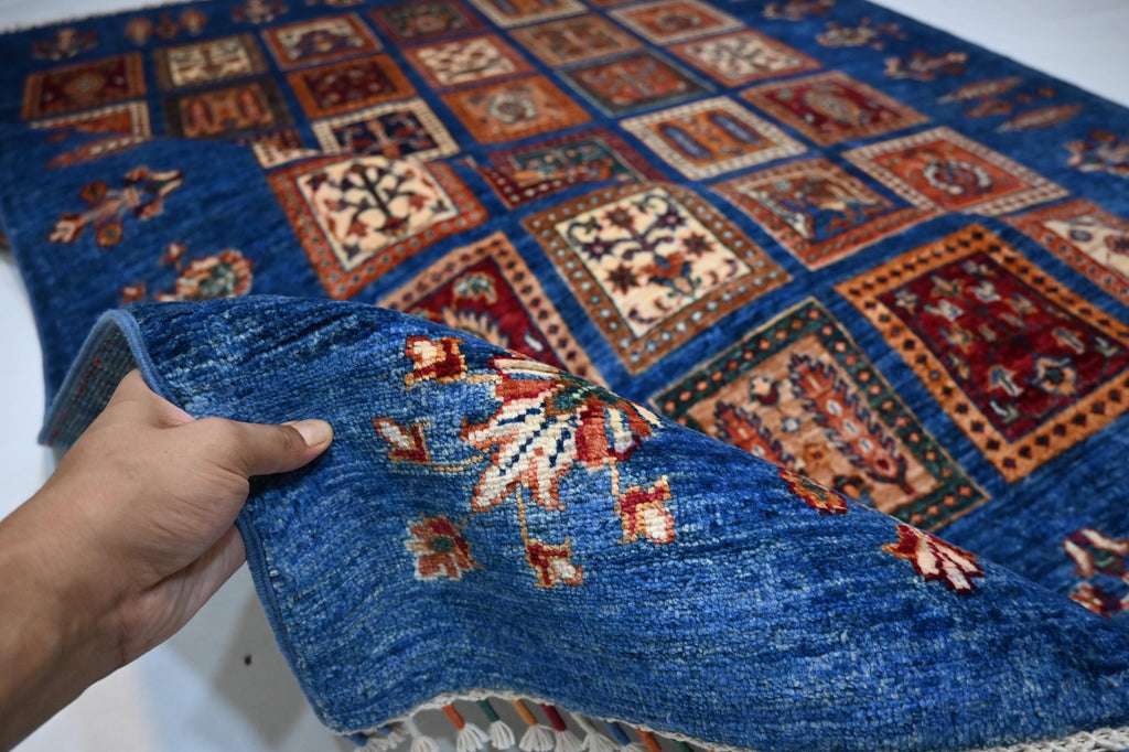 Handmade Afghan Wool Rug: 5'8"x7'8" Turkish Bijdar Tribal Geometric Area