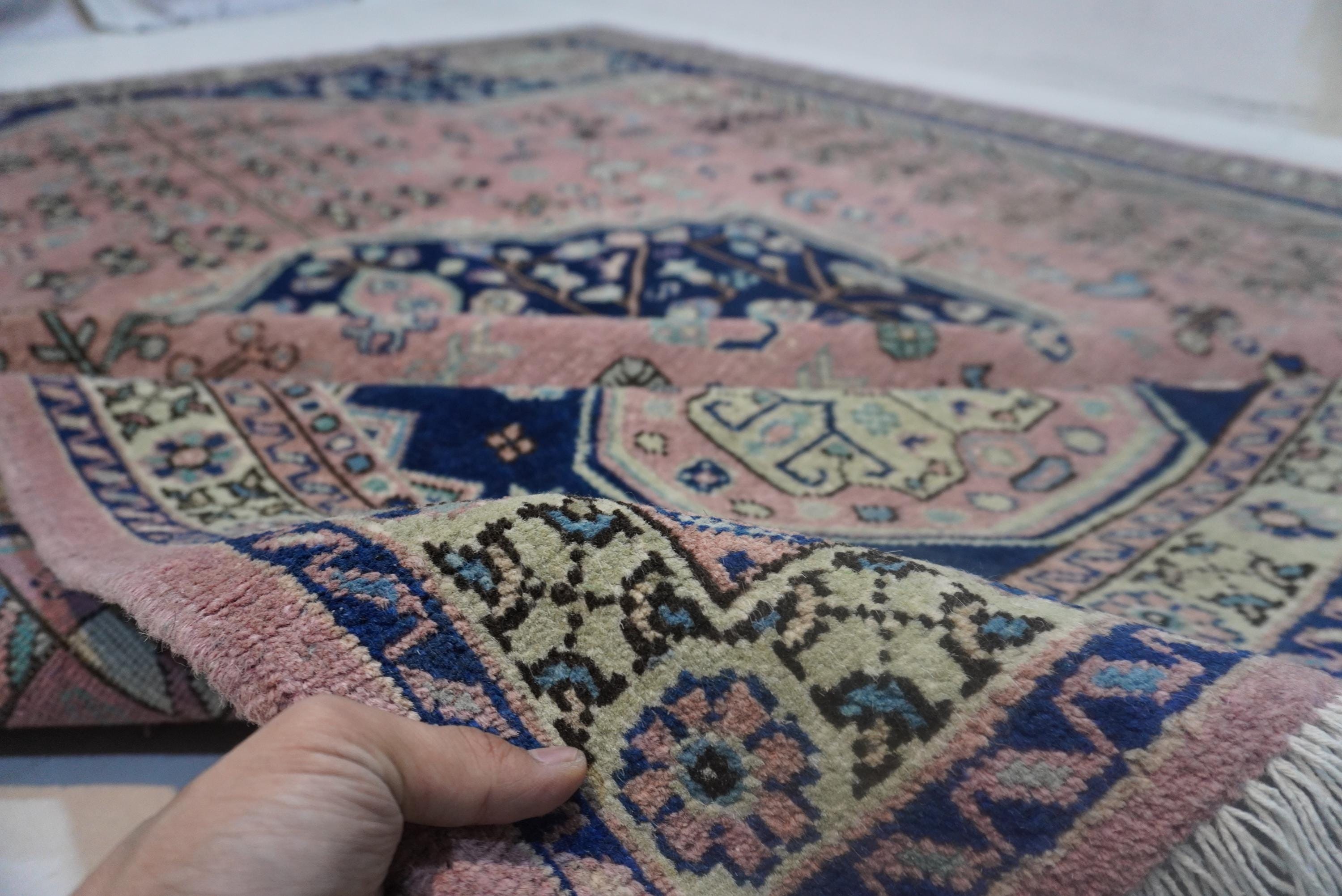 Cozy Terracotta Caucasian Wool Rug - 8x10 Afghan Turkmen Geometric Design