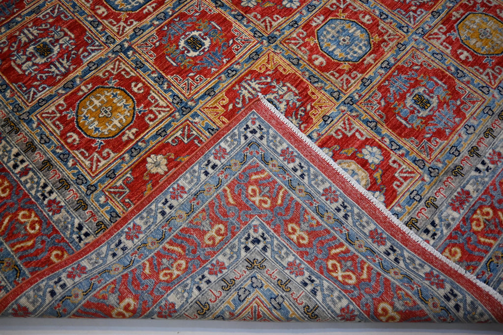 Large 8x10 Afghan Bijdar Hand-Knotted Wool Rug - Modern Traditional Medallion