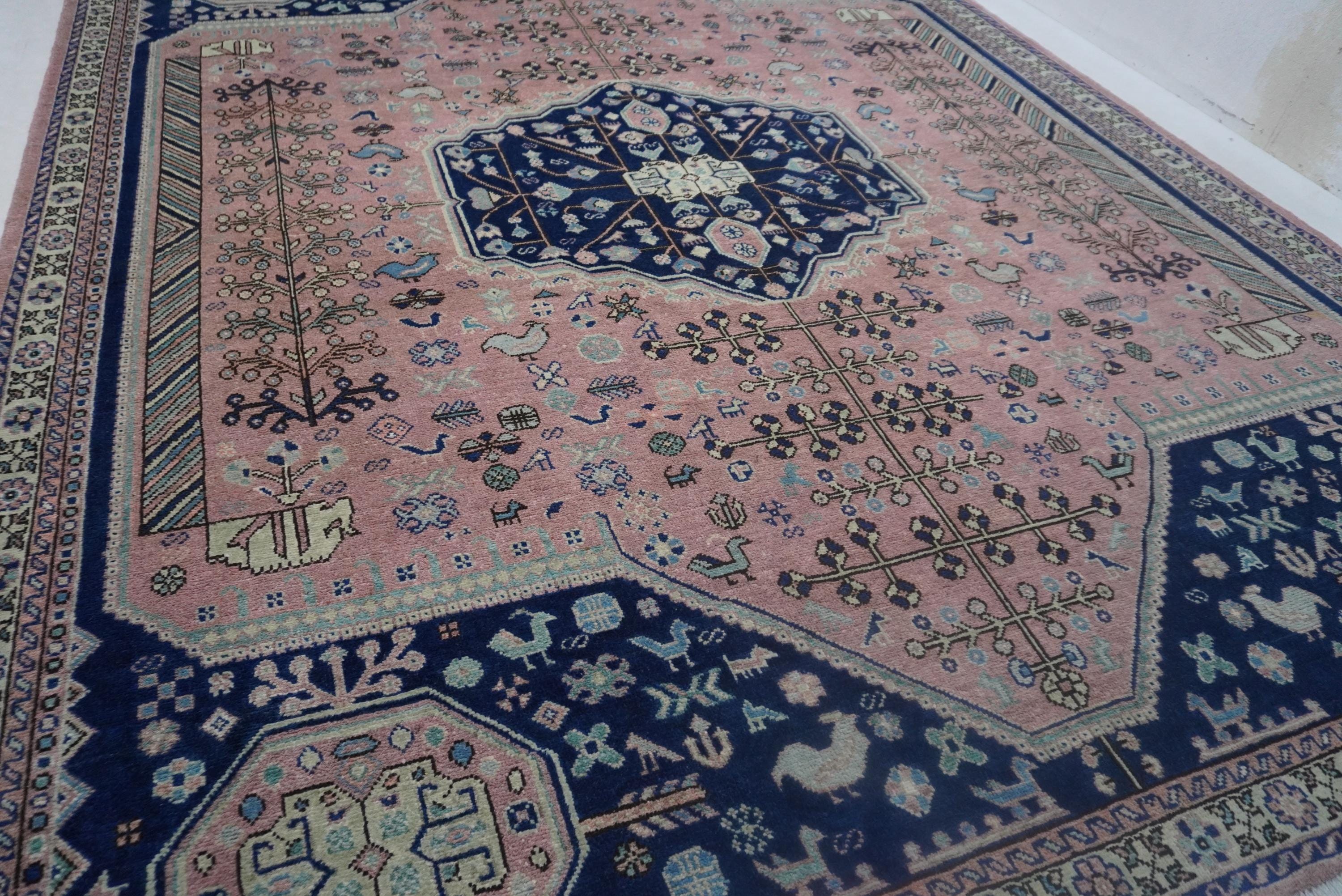 Cozy Terracotta Caucasian Wool Rug - 8x10 Afghan Turkmen Geometric Design